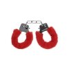 Pleasure Handcuffs Furry Red
